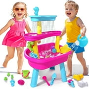 Vatos 3-Tier Toddlers Water Sand Table, Water Play Outdoot Toys for Kids Aged 3+